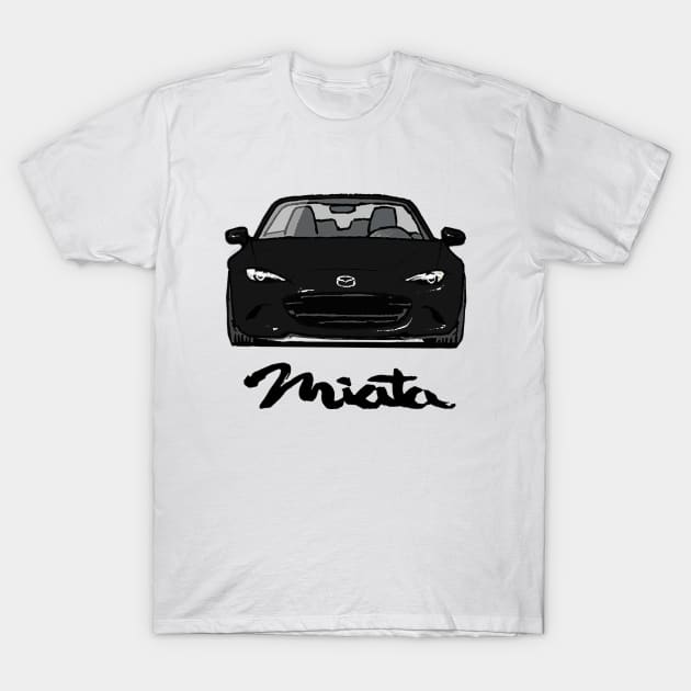 MX5 Miata ND Black T-Shirt by Woreth